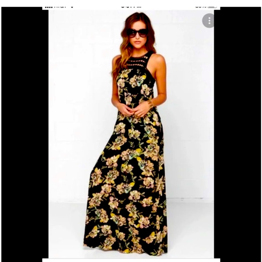 NWT O’Neill Black Floral Dress